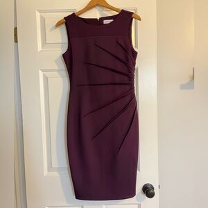 Elegant Calvin Klein Plum Sleeveless Dress